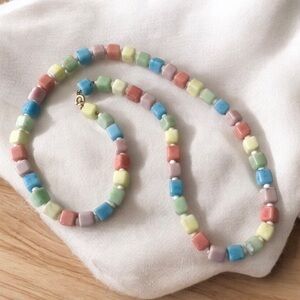Vintage Pastel Czech/Czech- Style Glass Bead Necklace